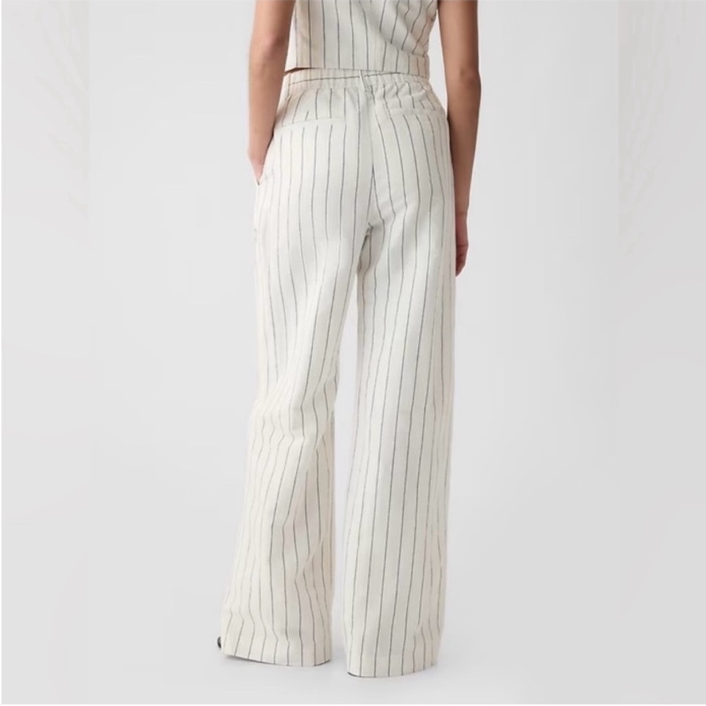 GAP Cream Striped Wide Leg Pants